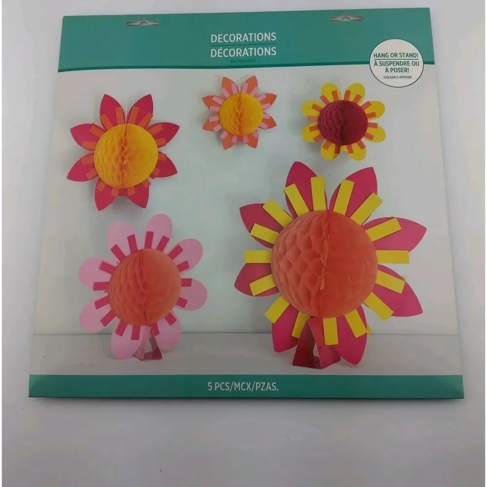 Eye-catching Summer-thrmes Honeycomb Decor - ( Set Of 5)